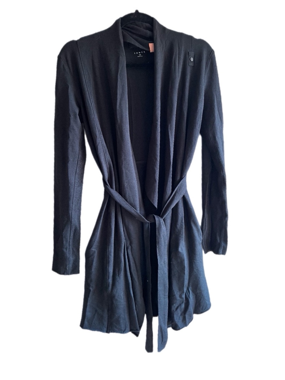lunya Black Belted Wrap Robe Cardigan size XS/ Small